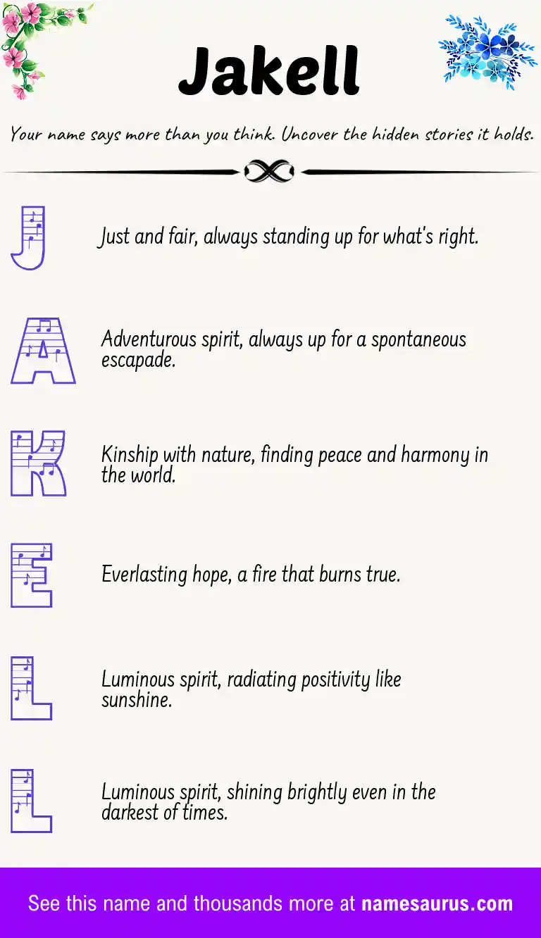 Acrostic poem about Jakell.
