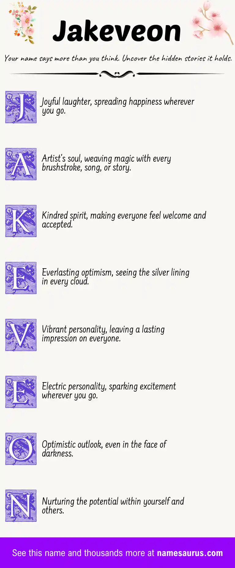 Acrostic poem about Jakeveon.