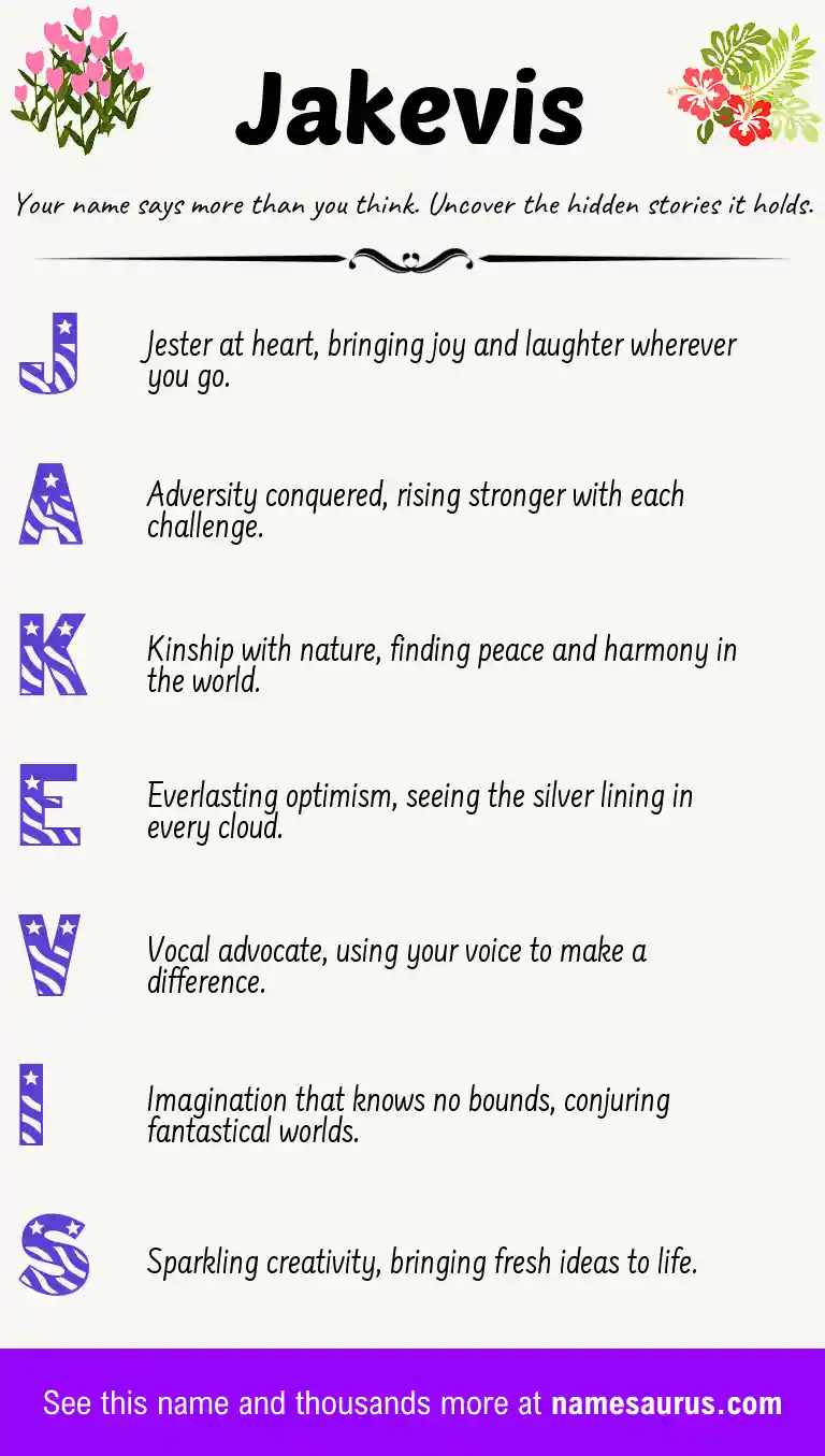 Acrostic poem about Jakevis.