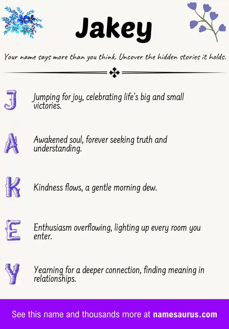 Acrostic poem about Jakey.
