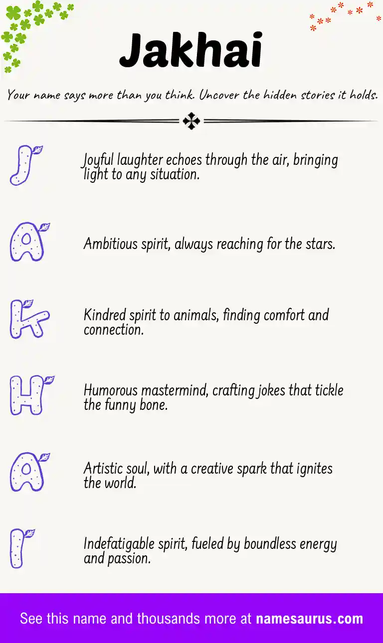 Acrostic poem about Jakhai.