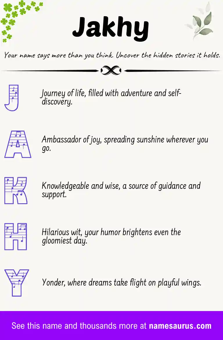 Acrostic poem about Jakhy.