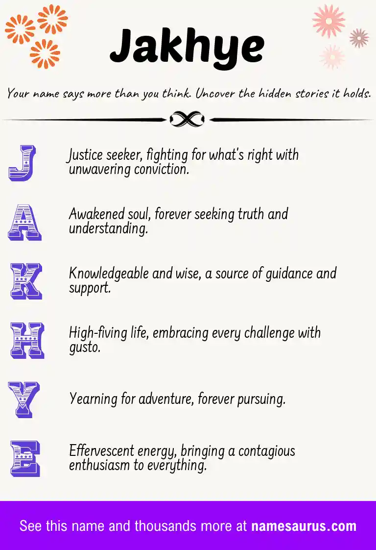 Acrostic poem about Jakhye.