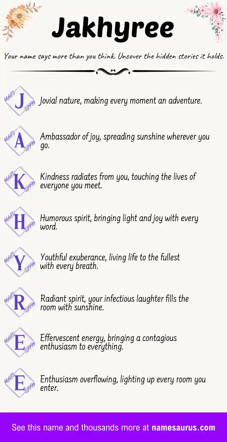 Acrostic poem about Jakhyree.