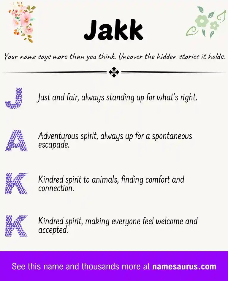 Acrostic poem about Jakk.