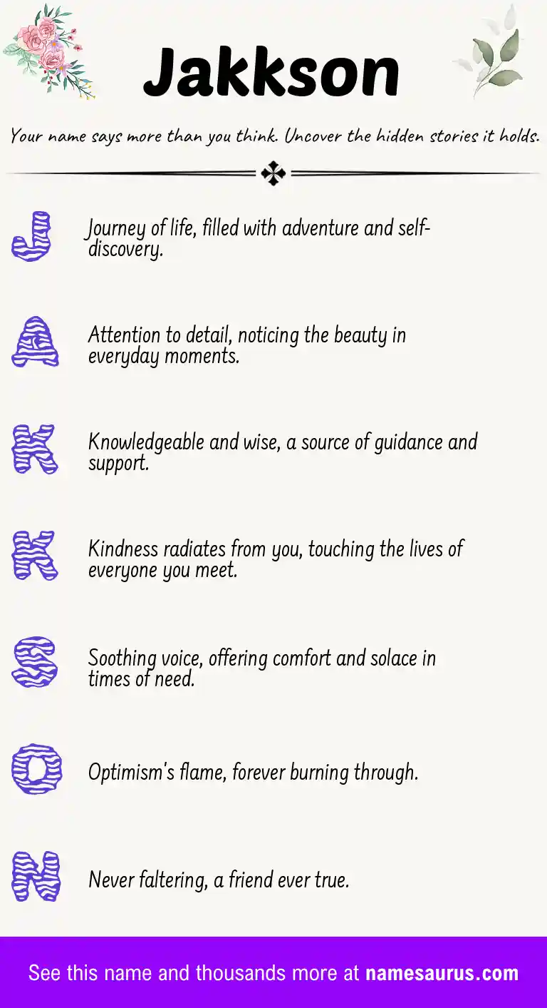 Acrostic poem about Jakkson.