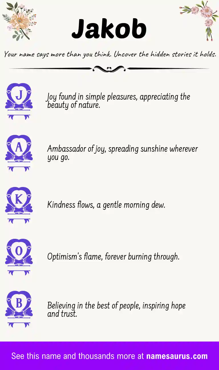 Acrostic poem about Jakob.