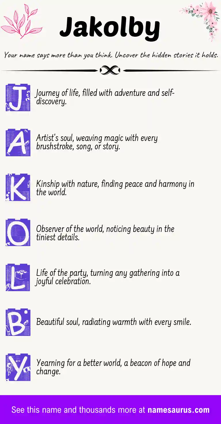 Acrostic poem about Jakolby.