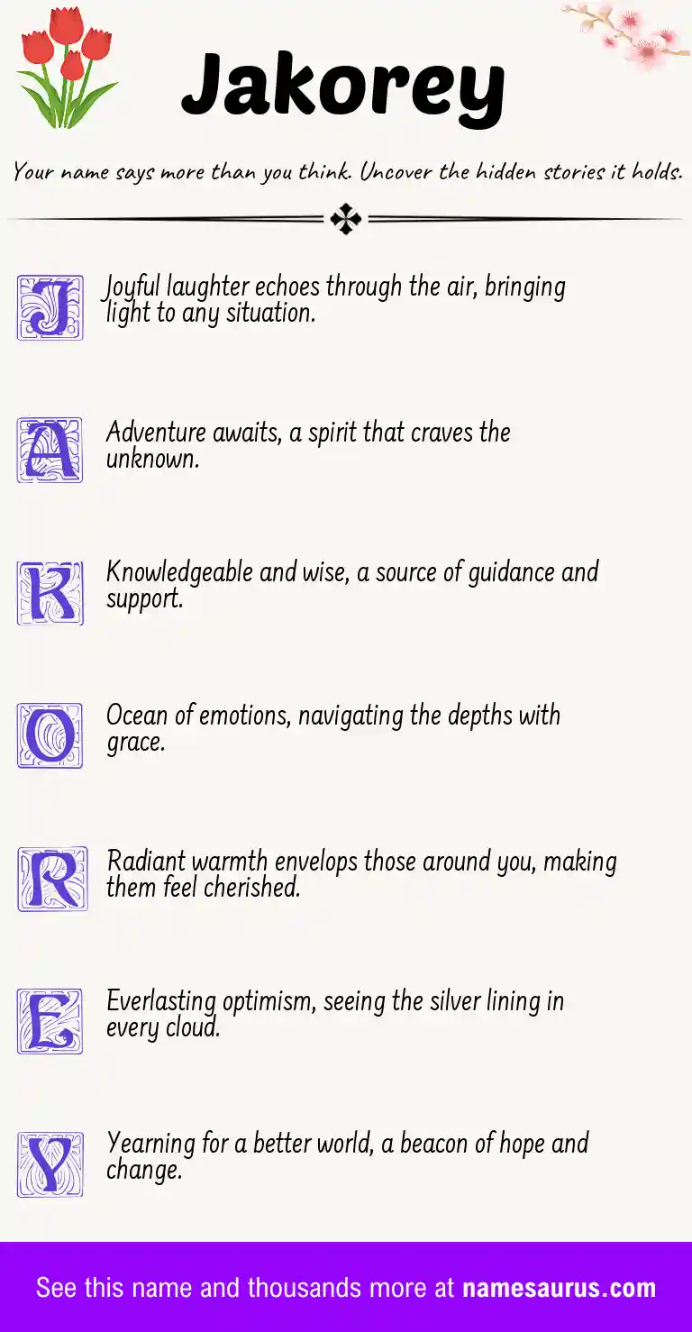 Acrostic poem about Jakorey.