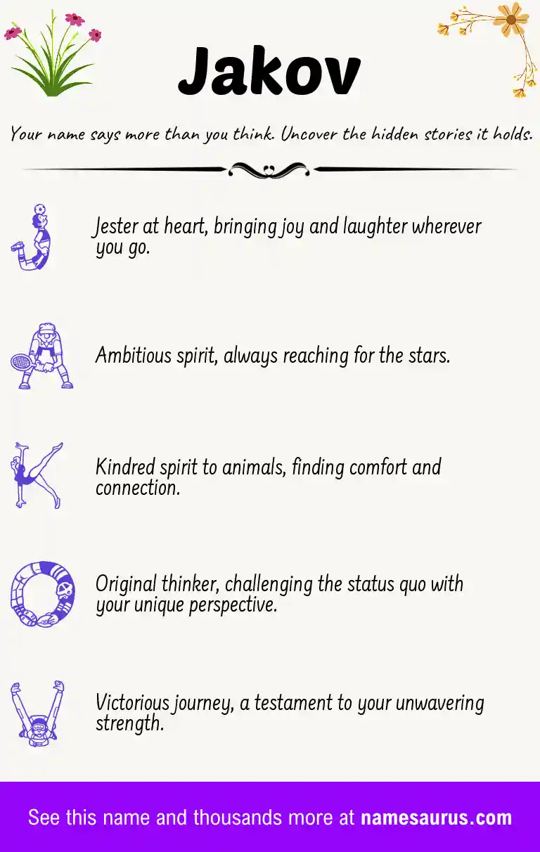 Acrostic poem about Jakov.