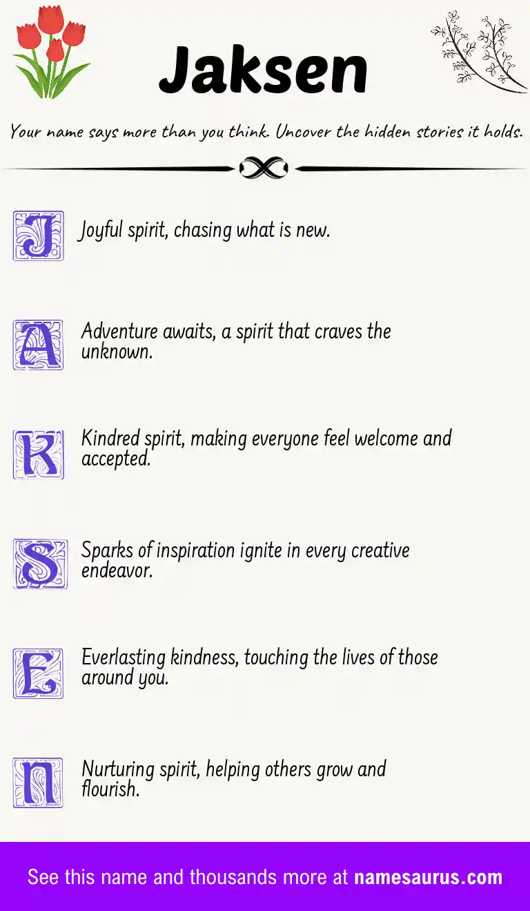 Acrostic poem about Jaksen.