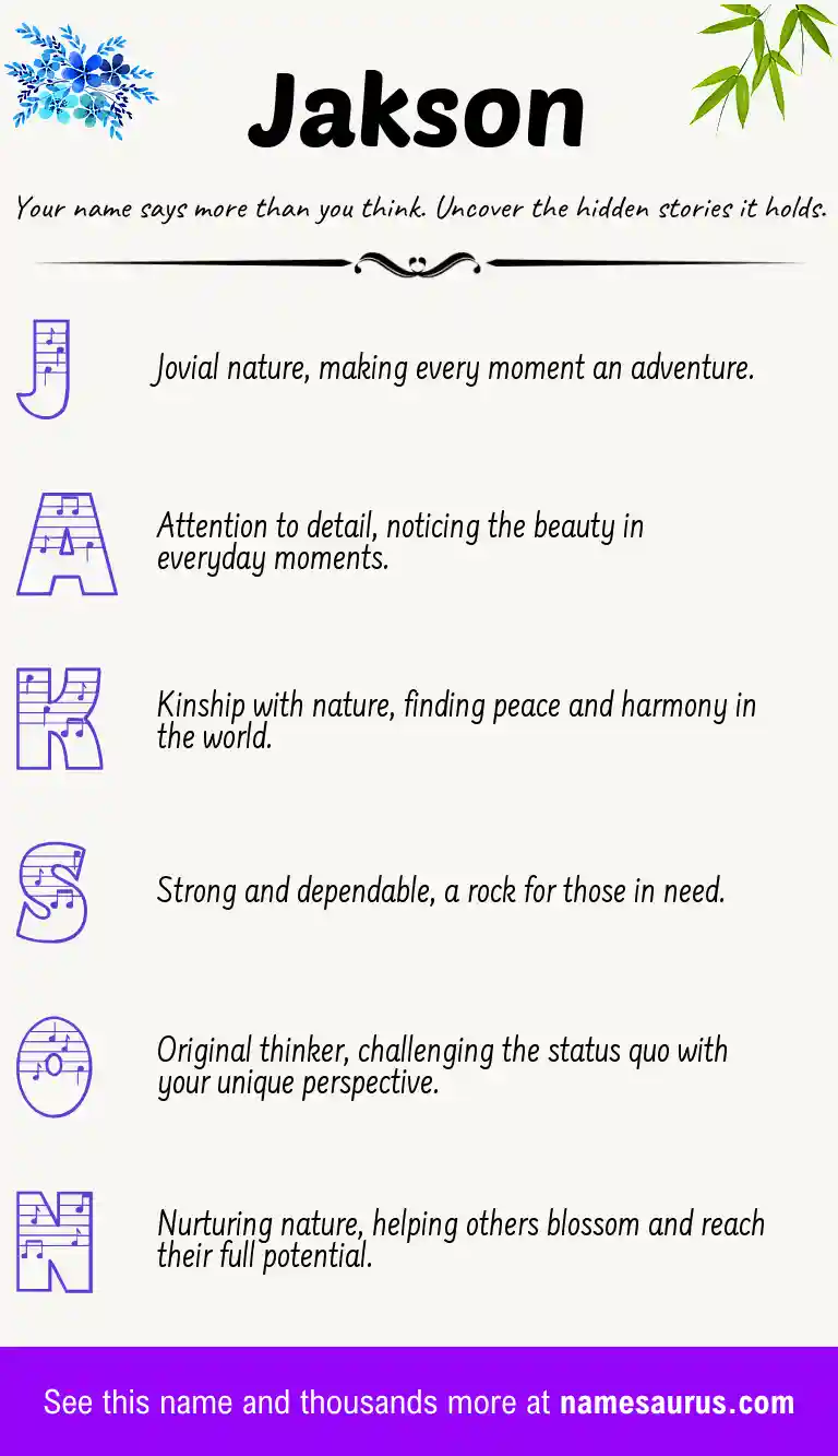 Acrostic poem about Jakson.