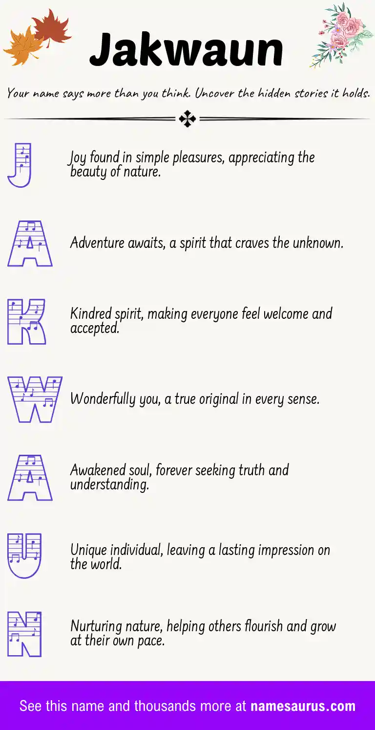 Acrostic poem about Jakwaun.
