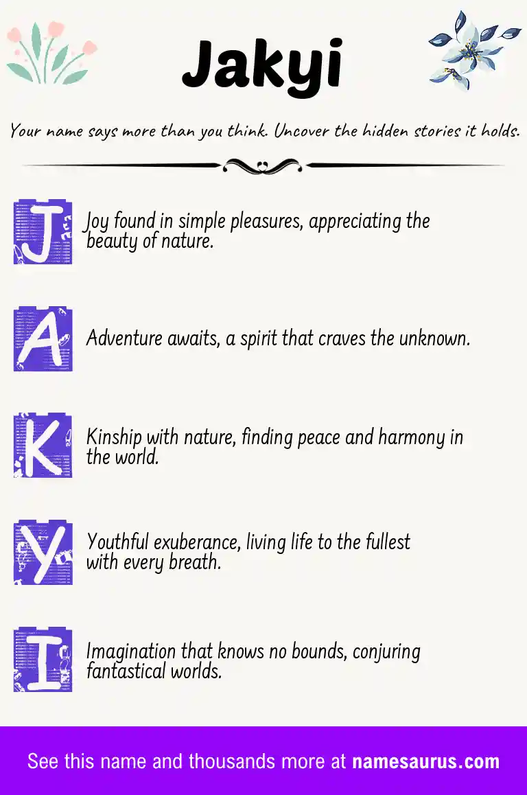 Acrostic poem about Jakyi.