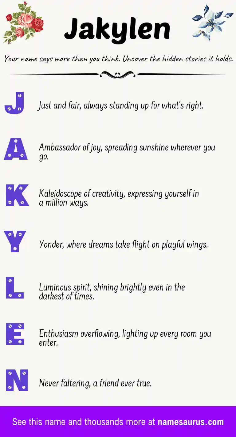 Acrostic poem about Jakylen.
