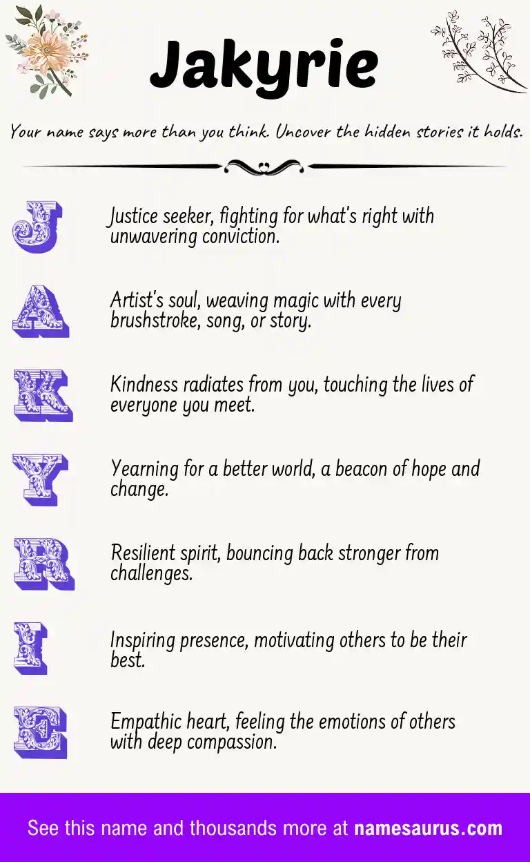 Acrostic poem about Jakyrie.