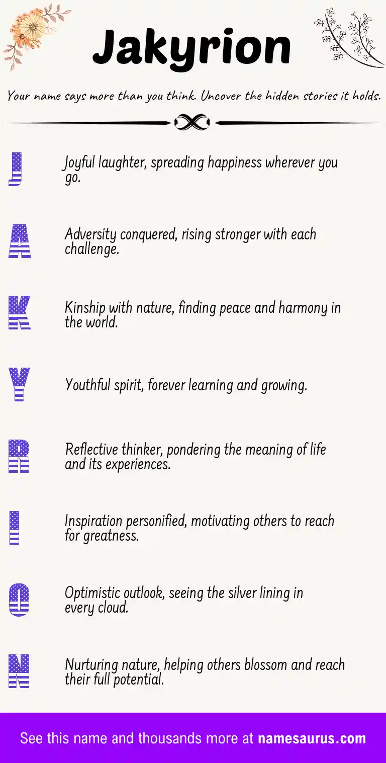 Acrostic poem about Jakyrion.