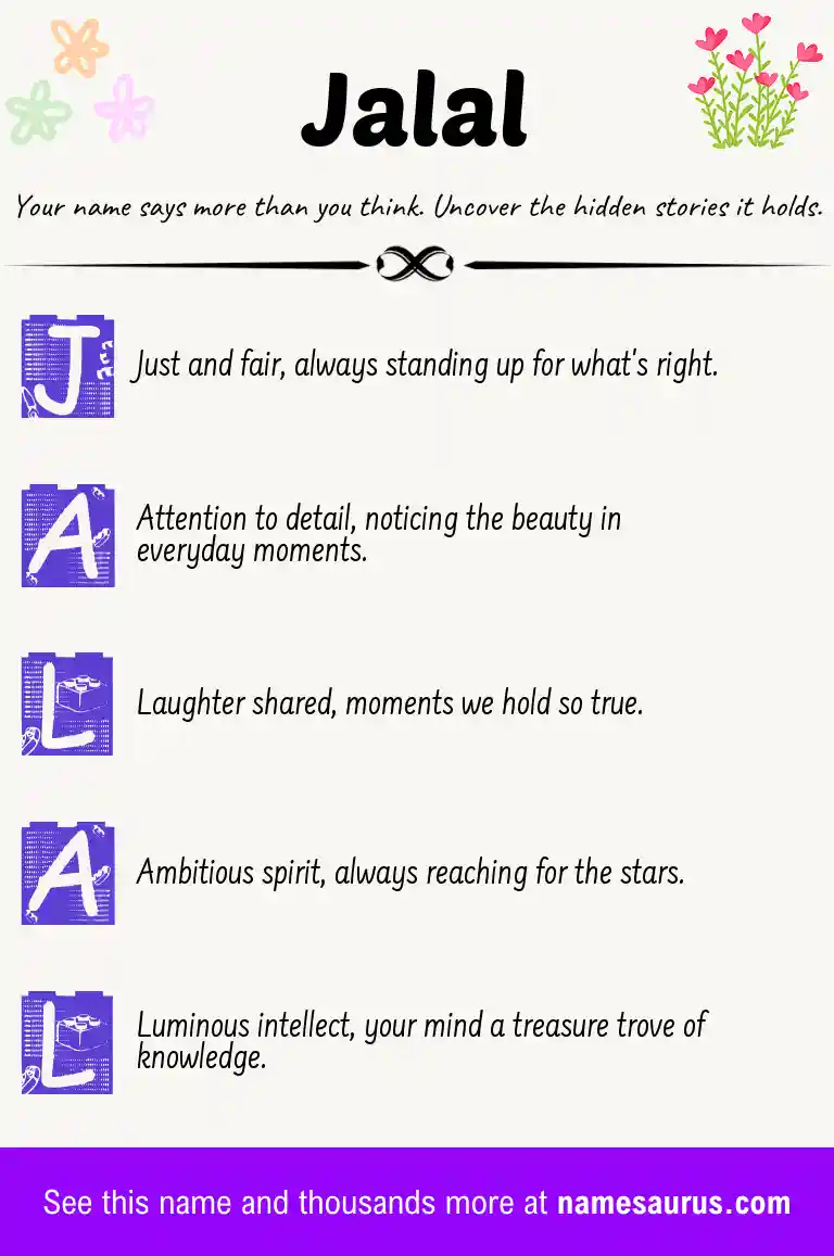 Acrostic poem about Jalal.