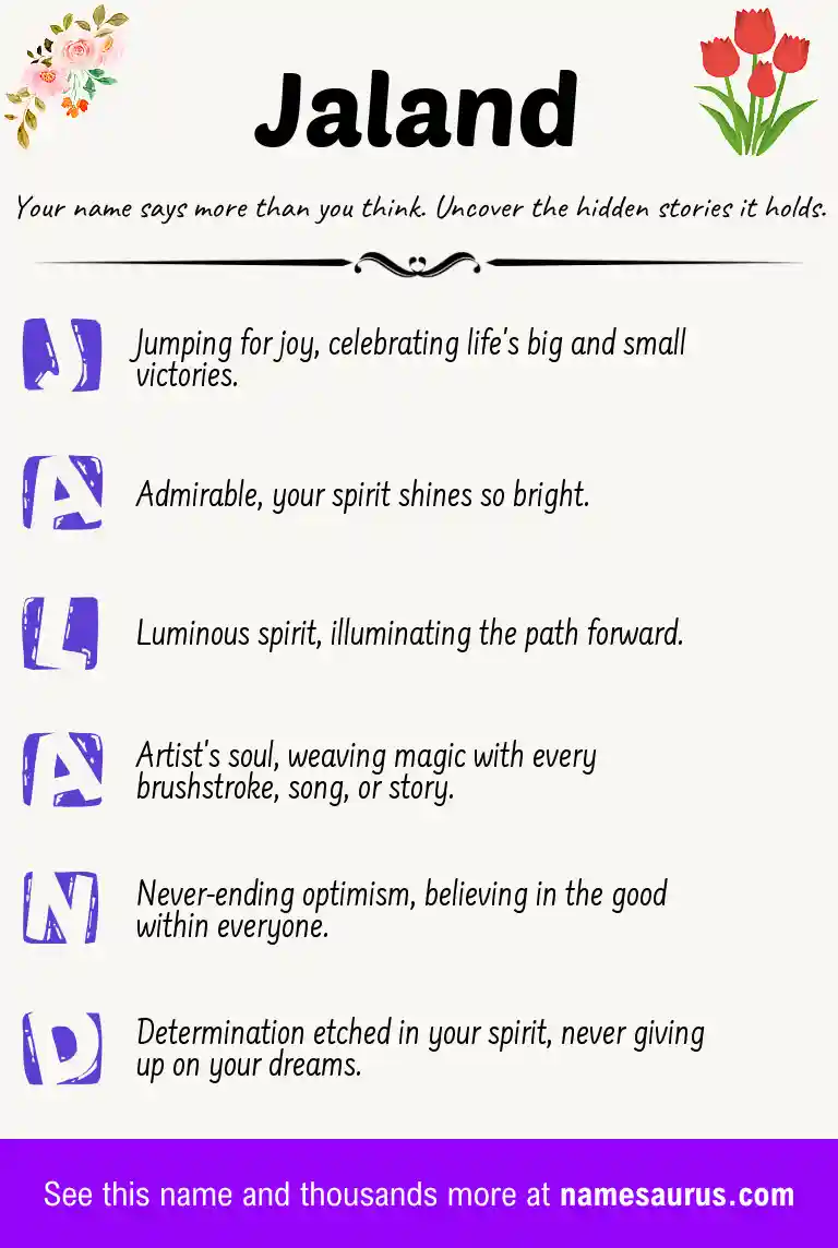 Acrostic poem about Jaland.