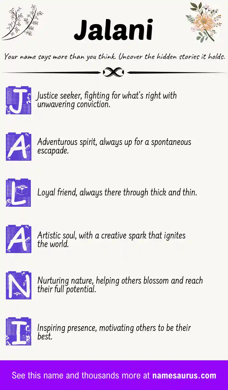 Acrostic poem about Jalani.