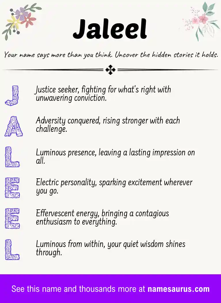 Acrostic poem about Jaleel.