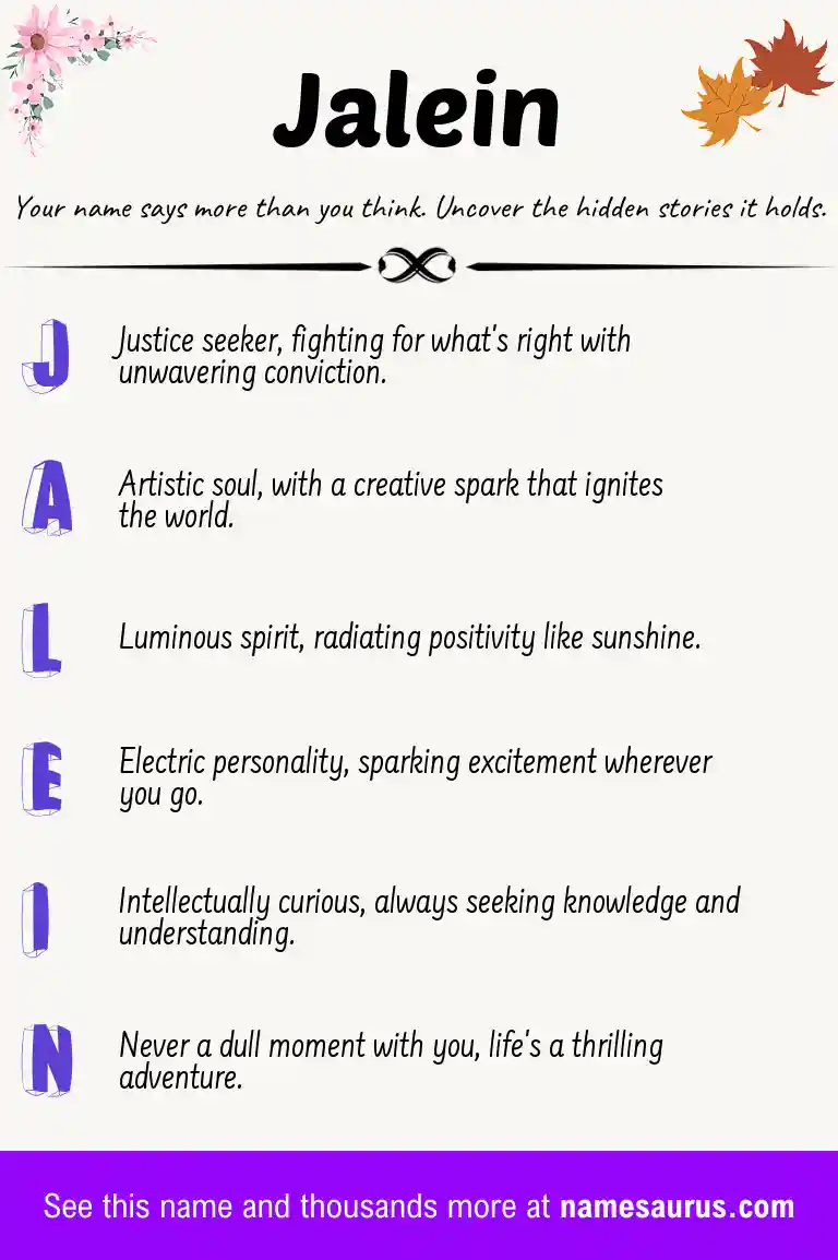Acrostic poem about Jalein.