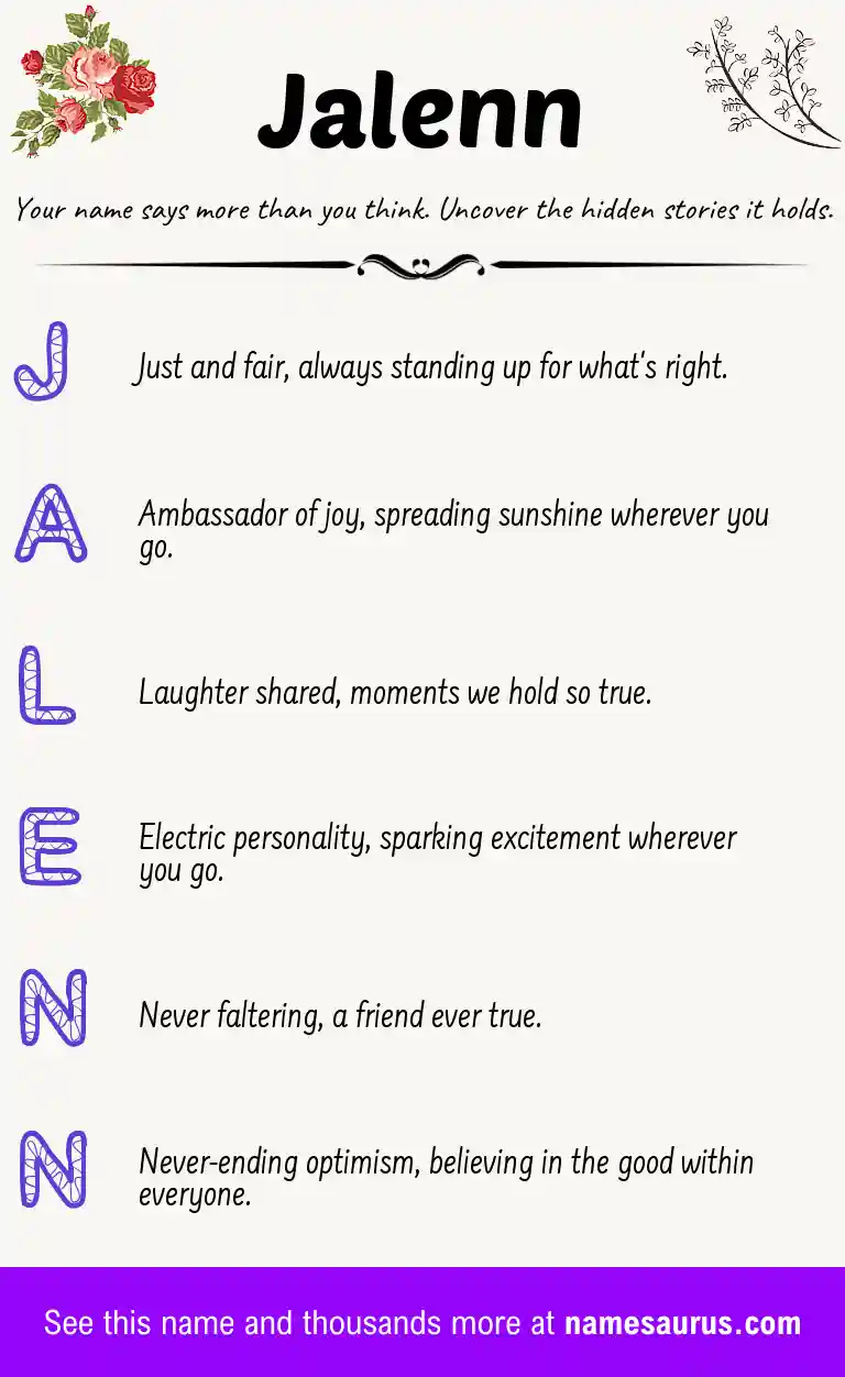 Acrostic poem about Jalenn.