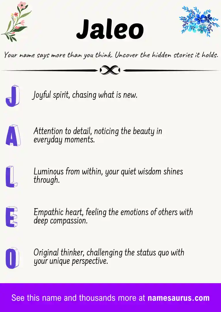 Acrostic poem about Jaleo.