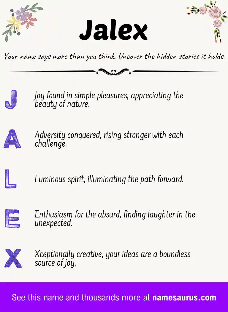 Acrostic poem about Jalex.