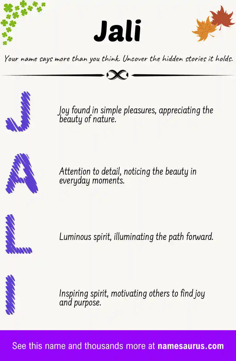 Acrostic poem about Jali.