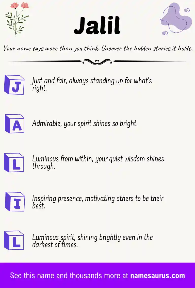 Acrostic poem about Jalil.