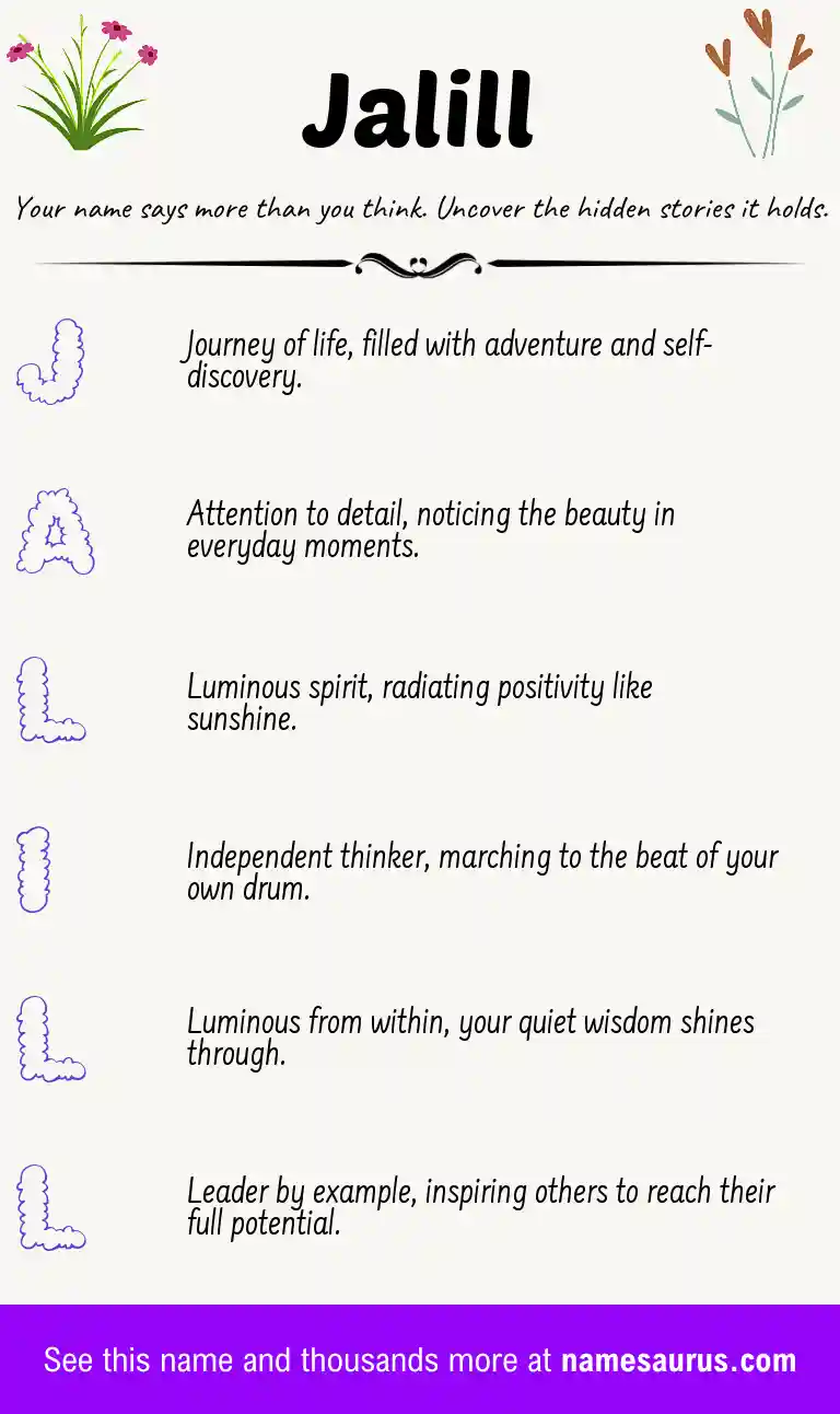 Acrostic poem about Jalill.