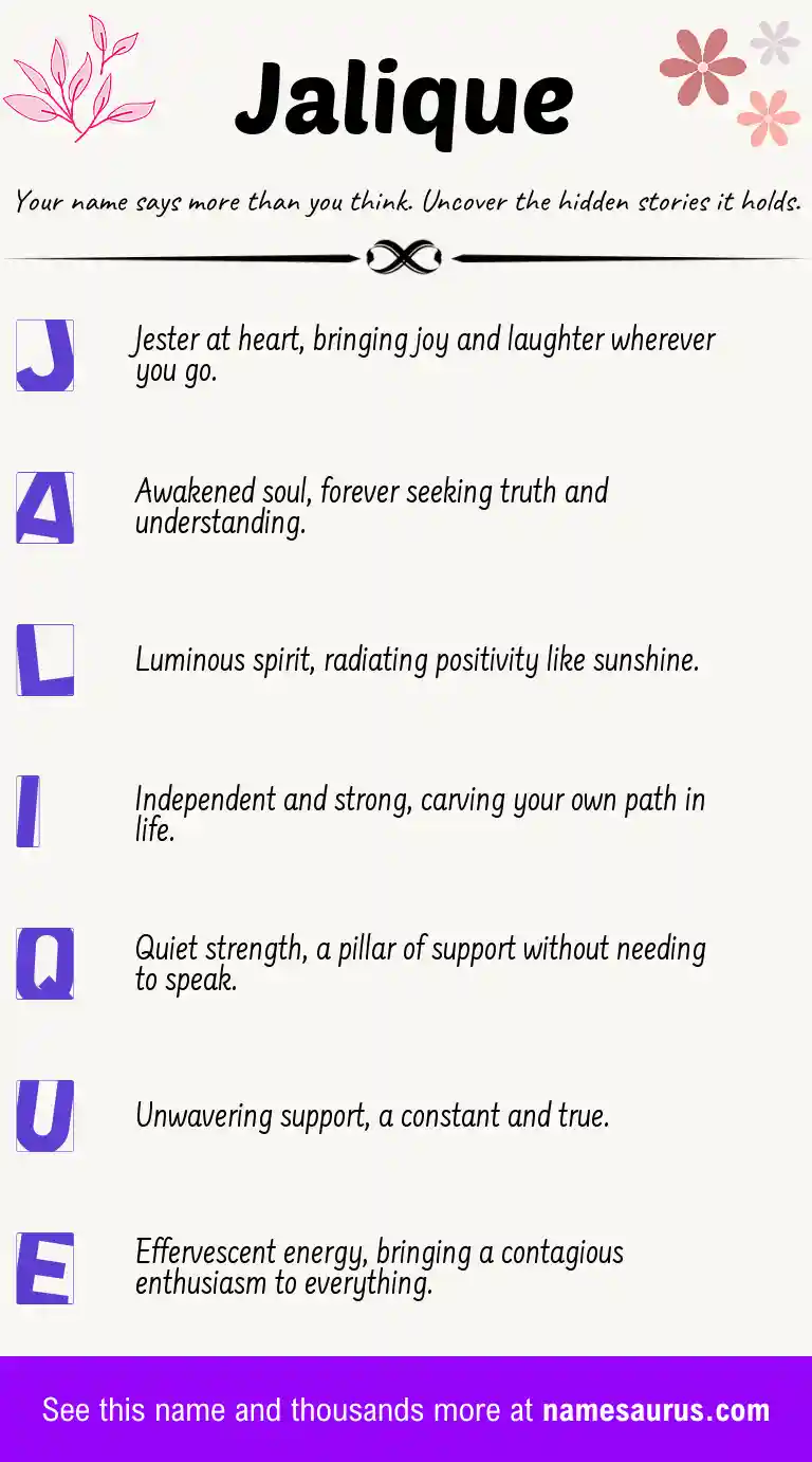 Acrostic poem about Jalique.