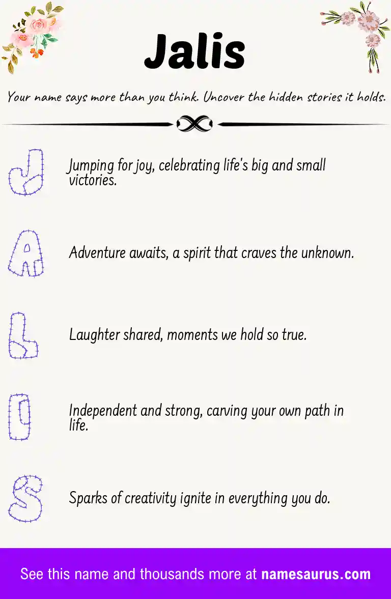 Acrostic poem about Jalis.