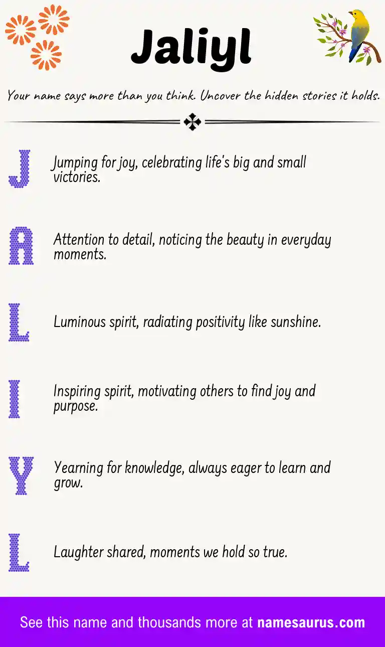 Acrostic poem about Jaliyl.