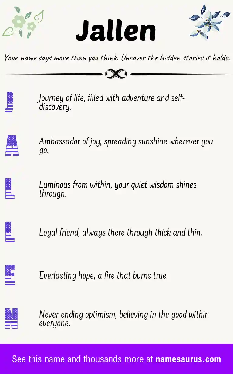 Acrostic poem about Jallen.