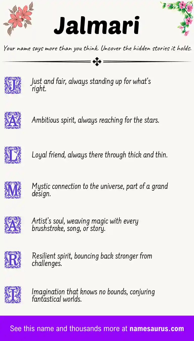 Acrostic poem about Jalmari.