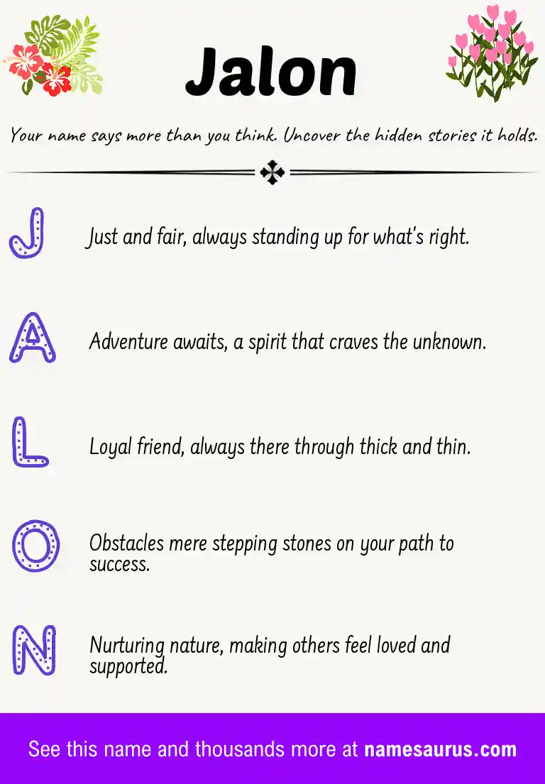 Acrostic poem about Jalon.