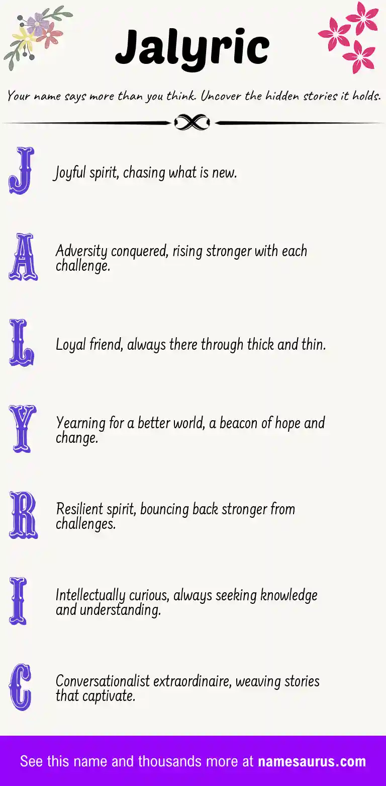 Acrostic poem about Jalyric.
