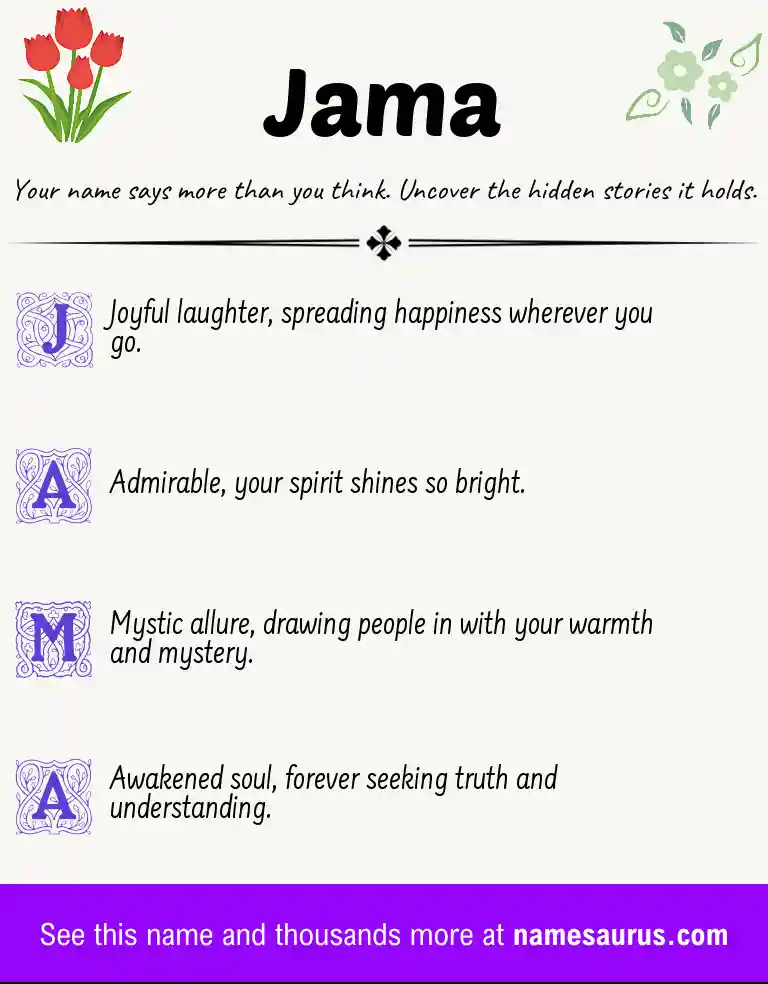 Acrostic poem about Jama.