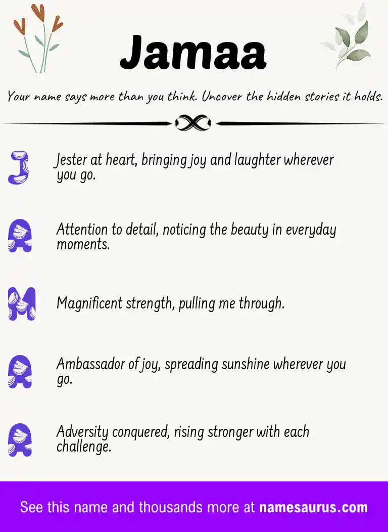 Acrostic poem about Jamaa.