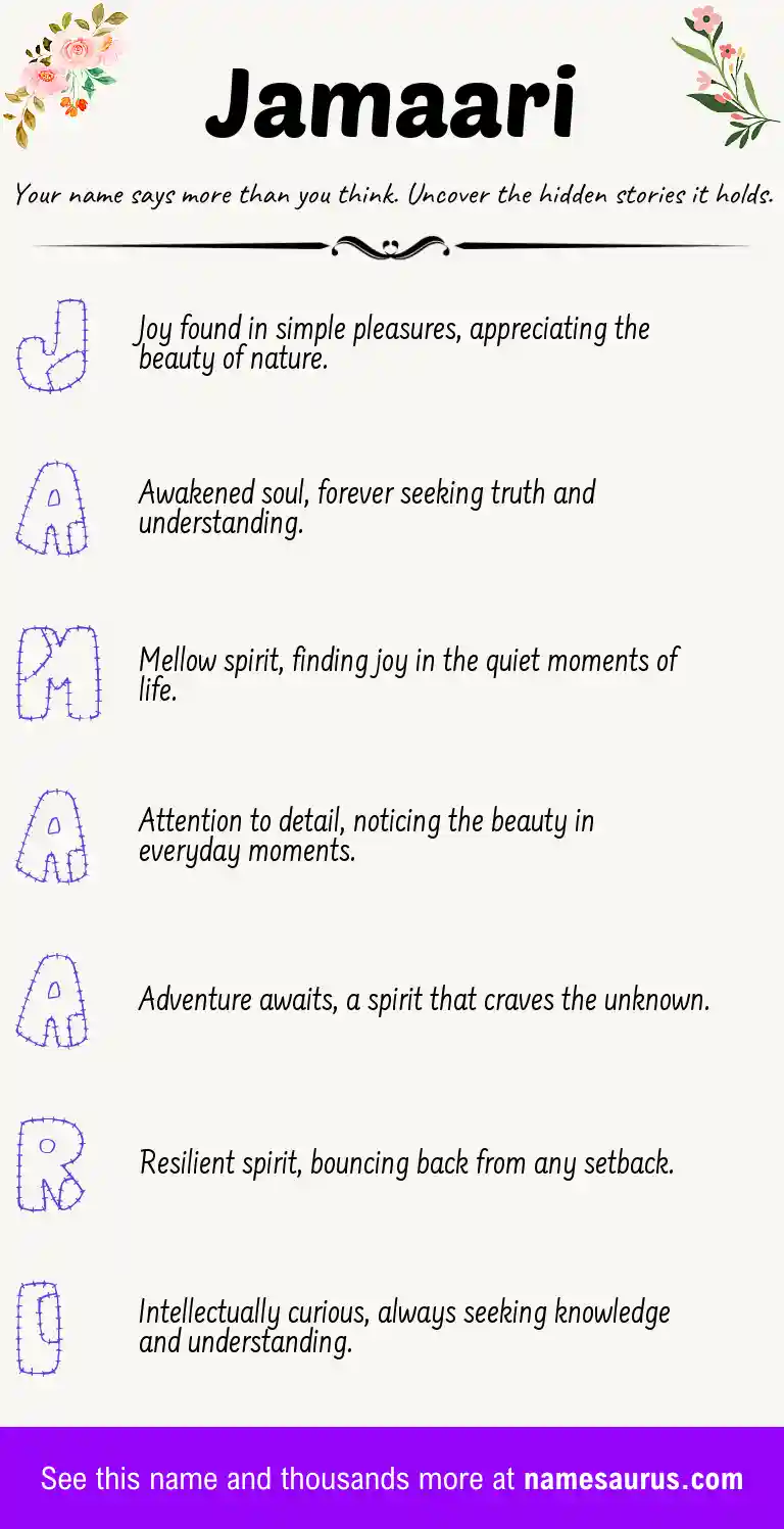 Acrostic poem about Jamaari.