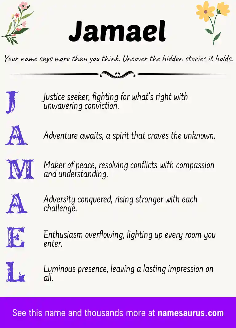 Acrostic poem about Jamael.
