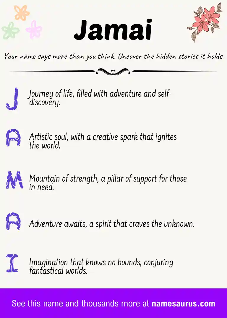 Acrostic poem about Jamai.