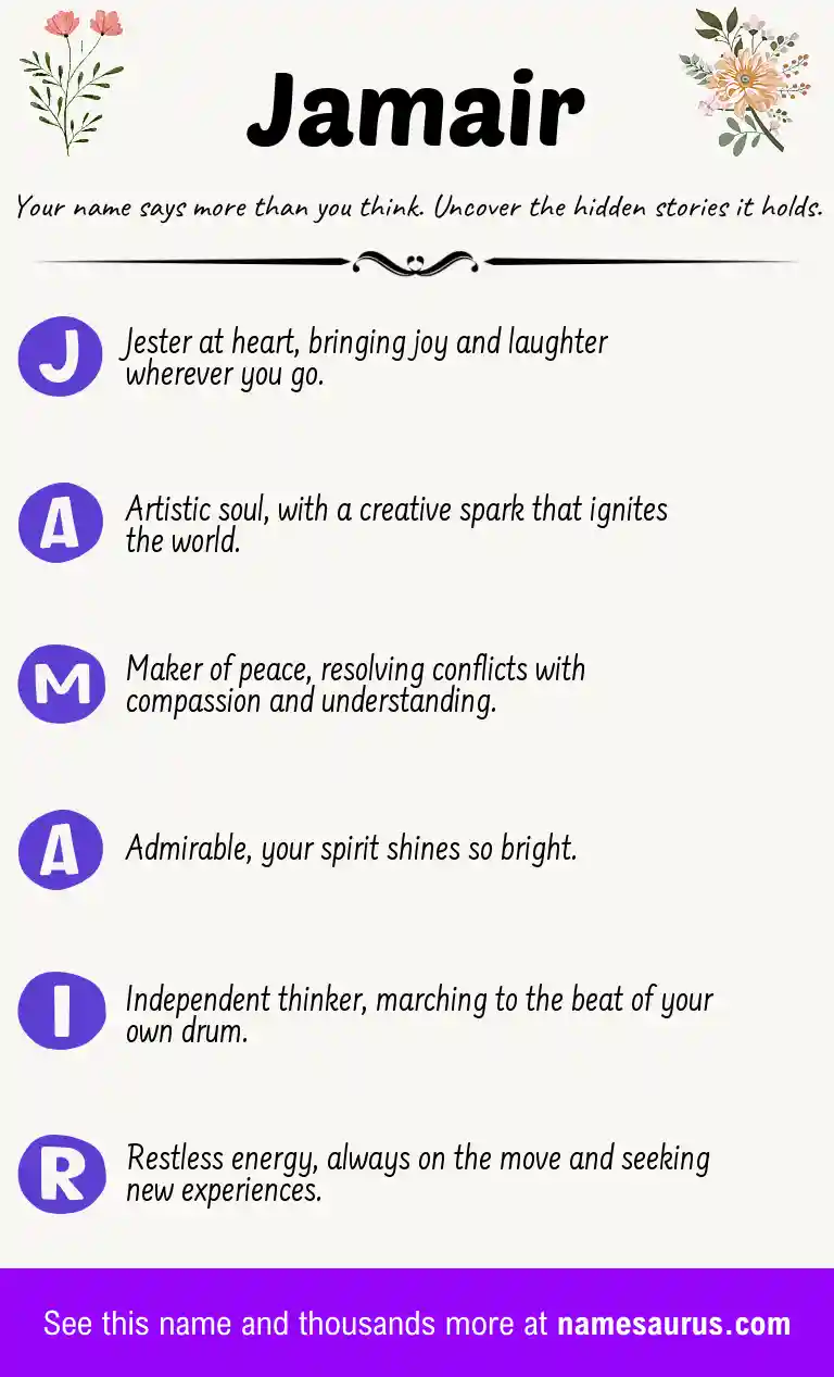 Acrostic poem about Jamair.