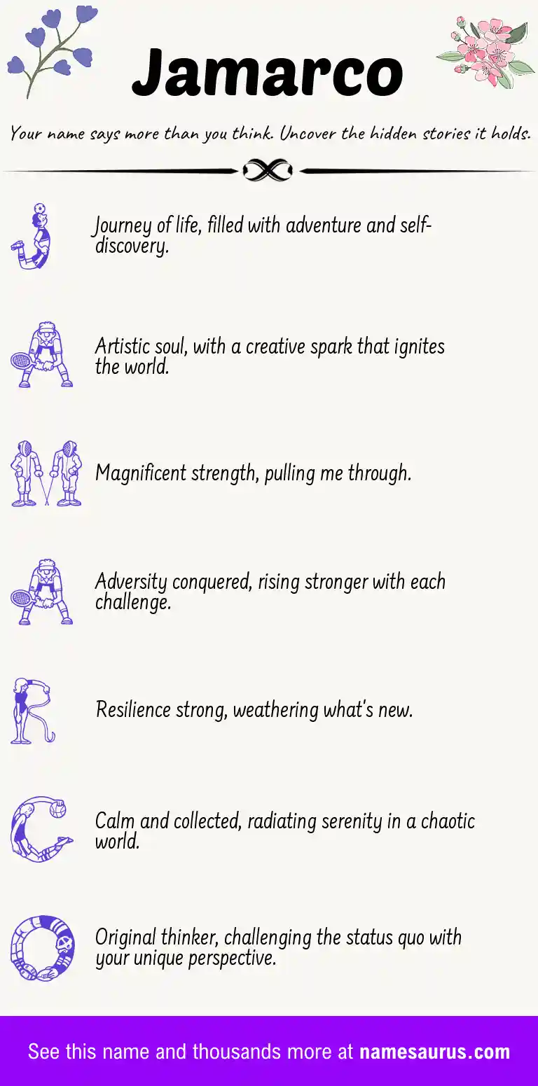 Acrostic poem about Jamarco.