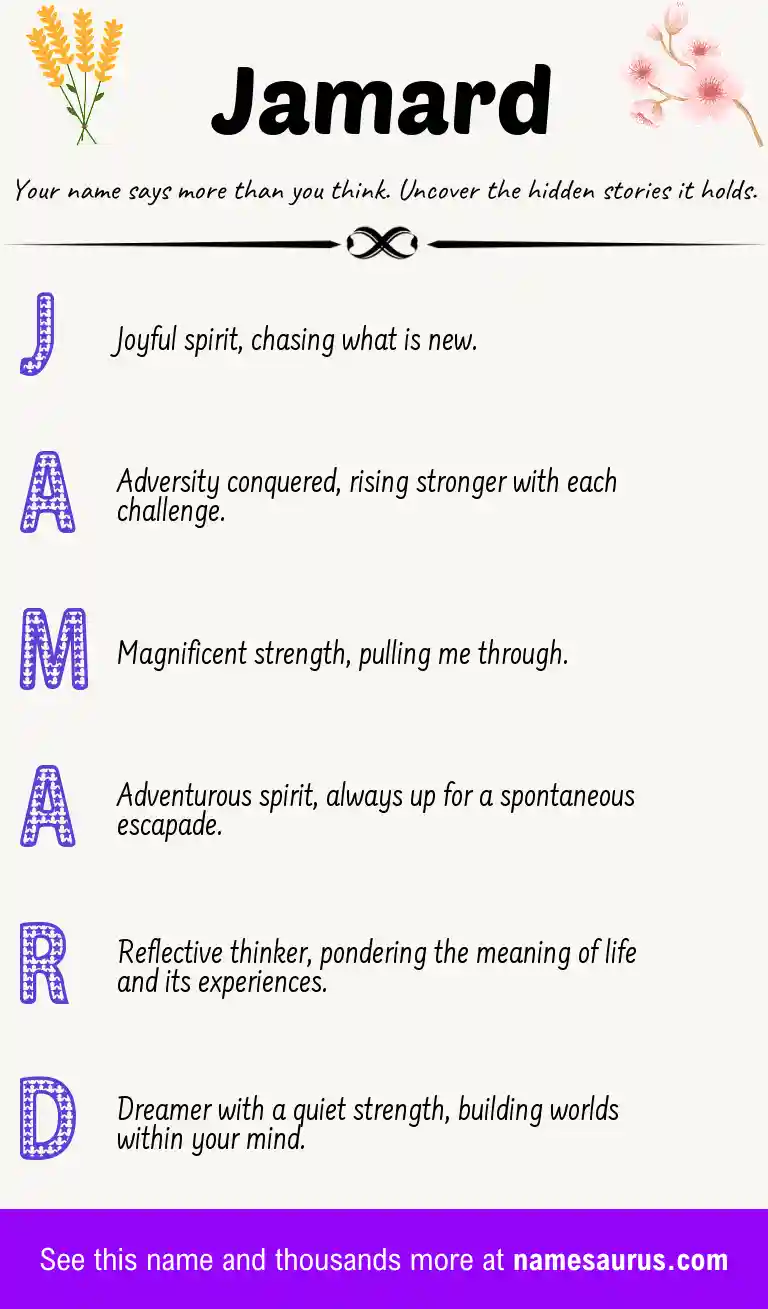 Acrostic poem about Jamard.