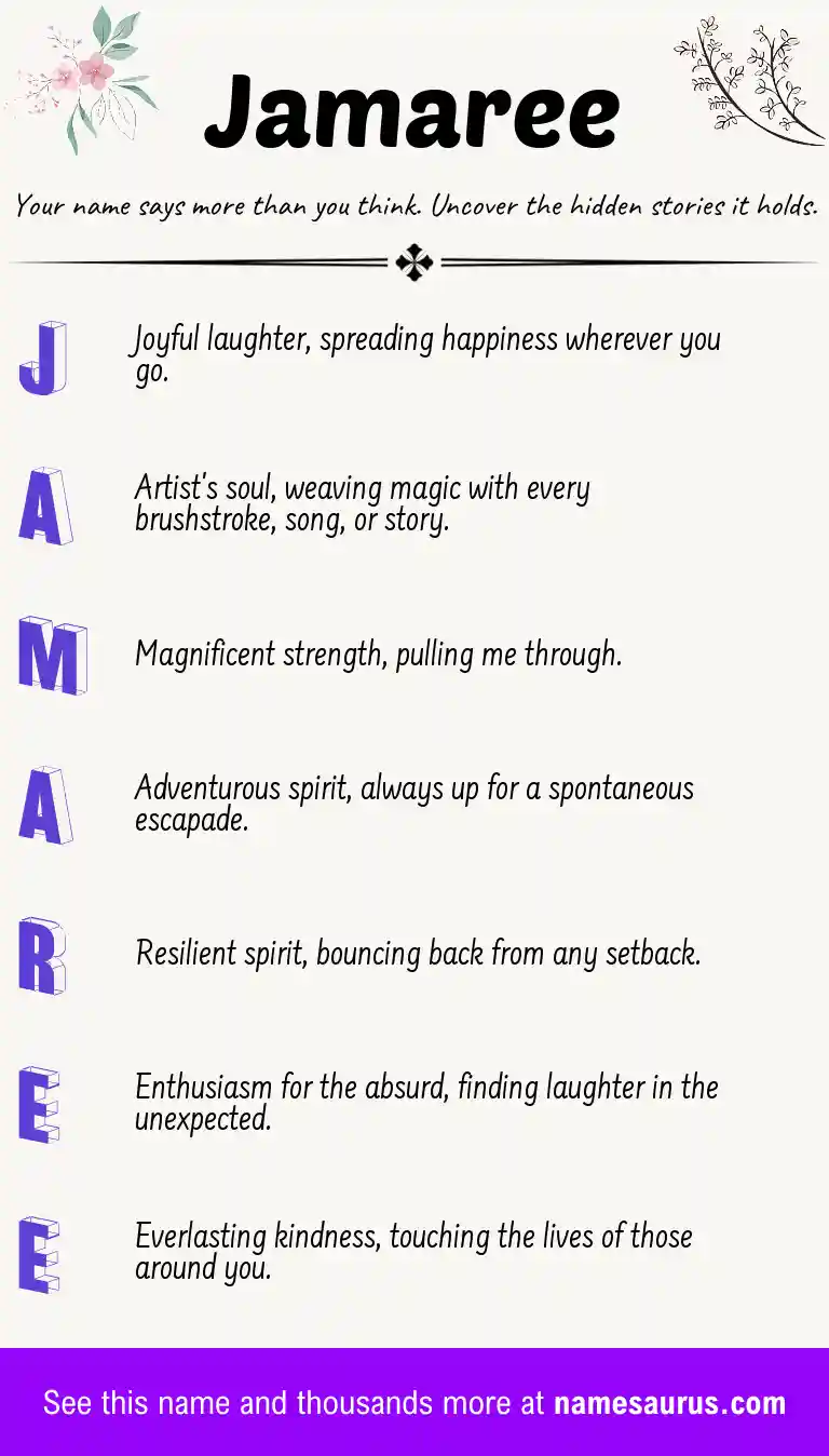 Acrostic poem about Jamaree.