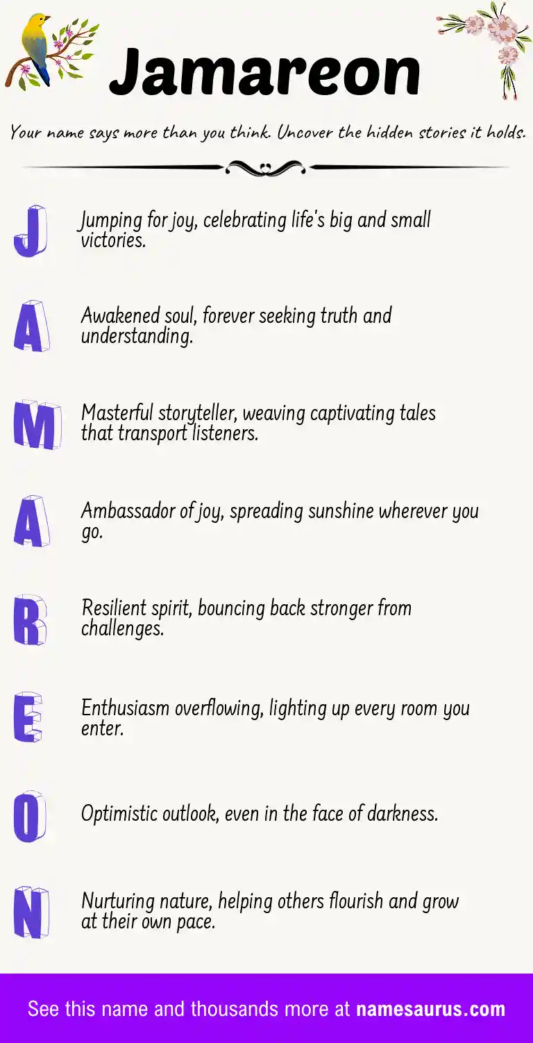 Acrostic poem about Jamareon.
