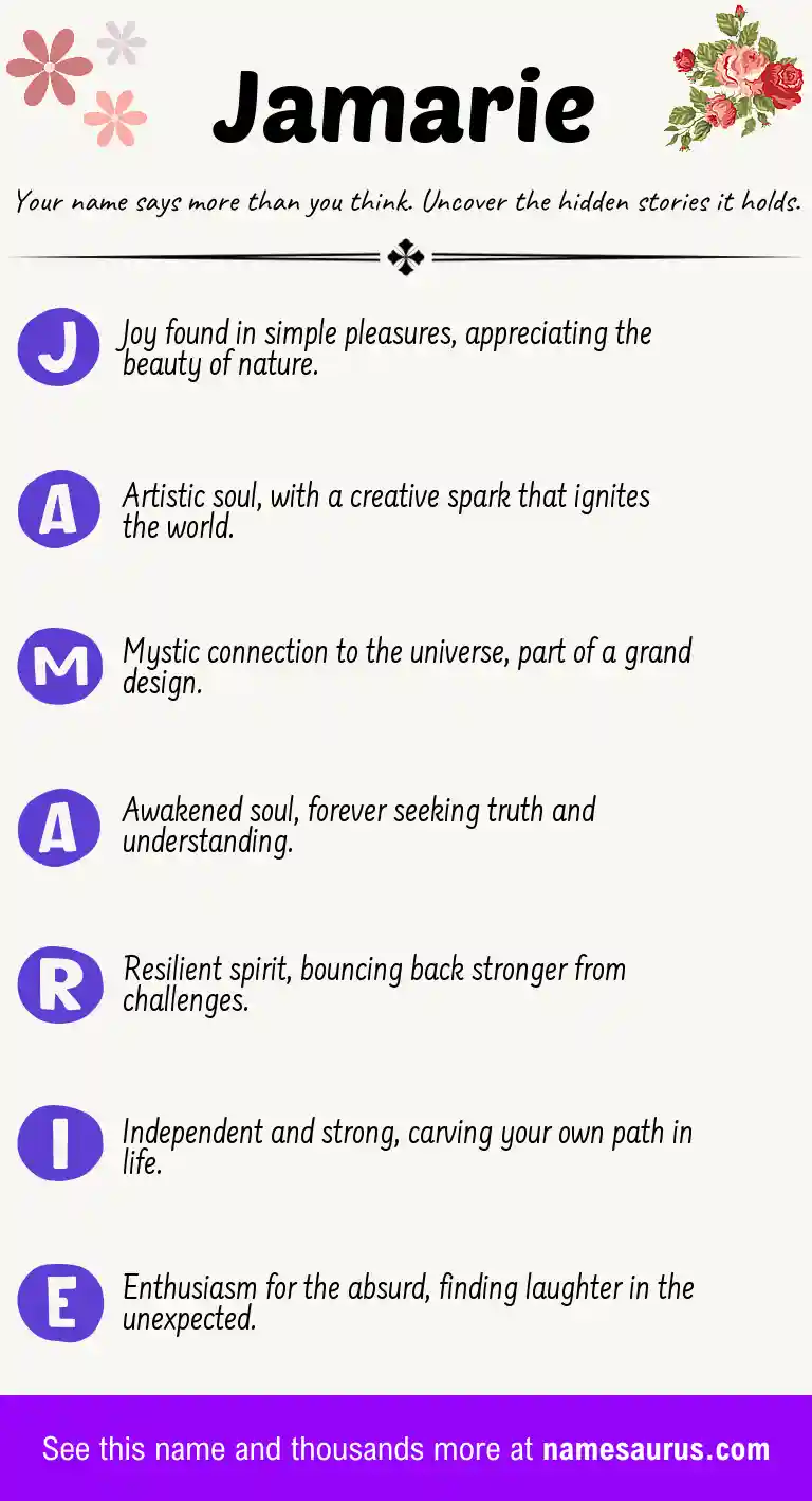 Acrostic poem about Jamarie.